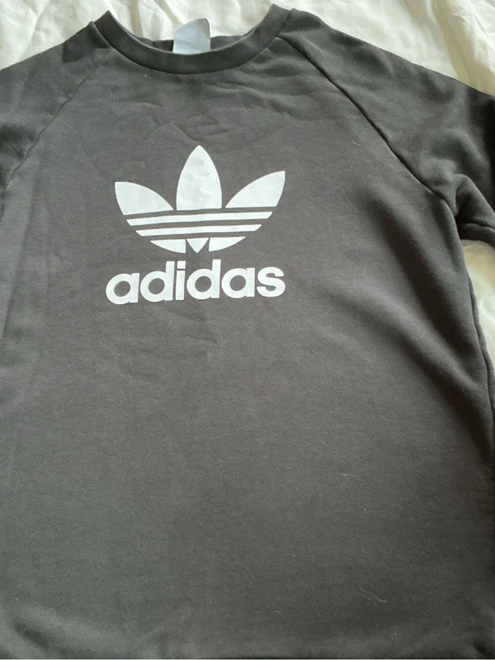 adidas Kids Brown Crewneck Sweatshirt with White Trefoil Logo